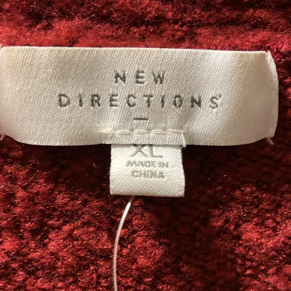New Directions Red Cardigan - Picture 3 of 4